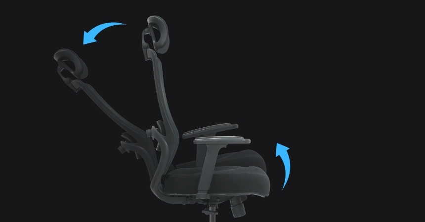 Mechanizm synchroniczny z regulacją sztywności w fotelu PULSE